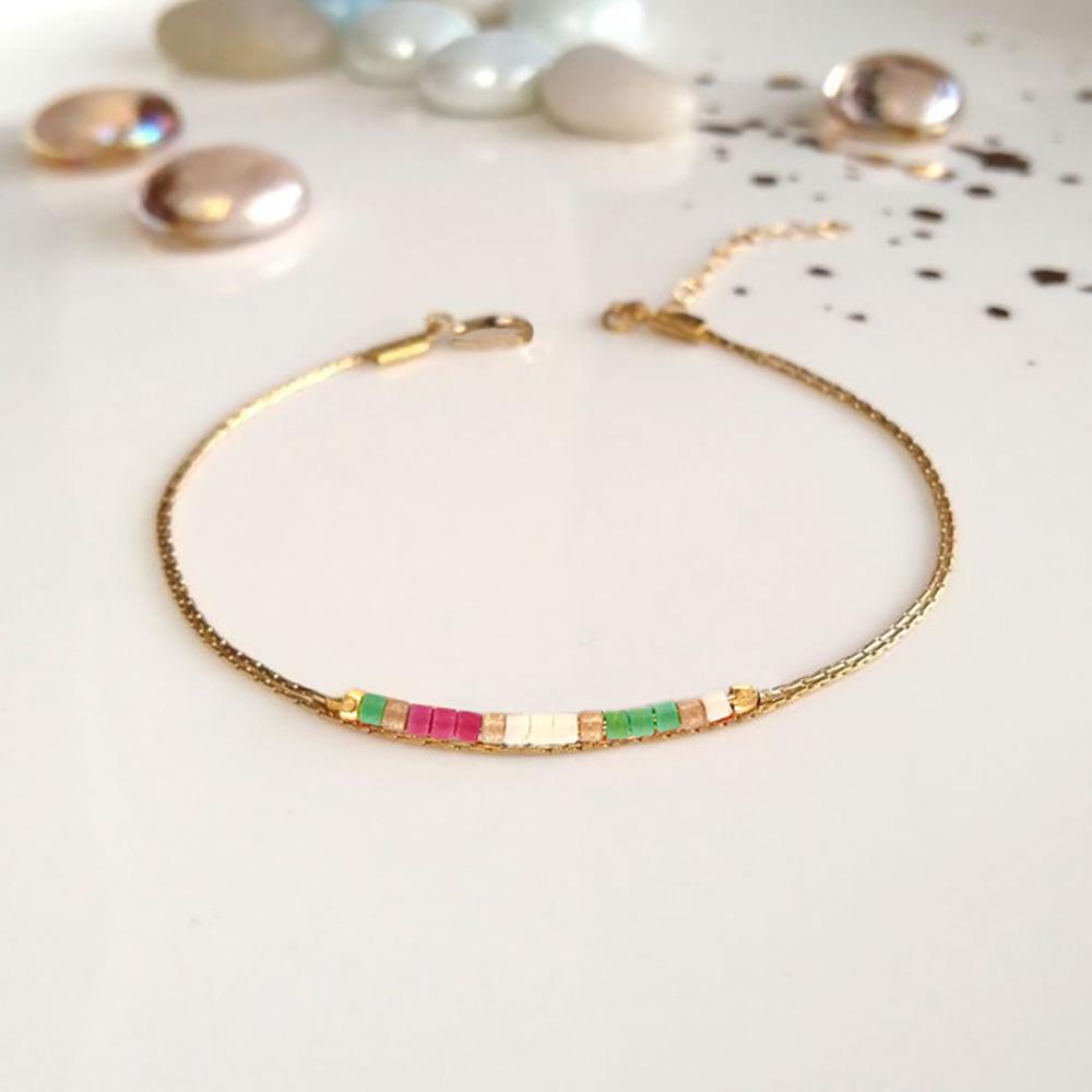 

Trendy Multi-Layer Gold Chain Miyuki Bead Bracelet for Girls