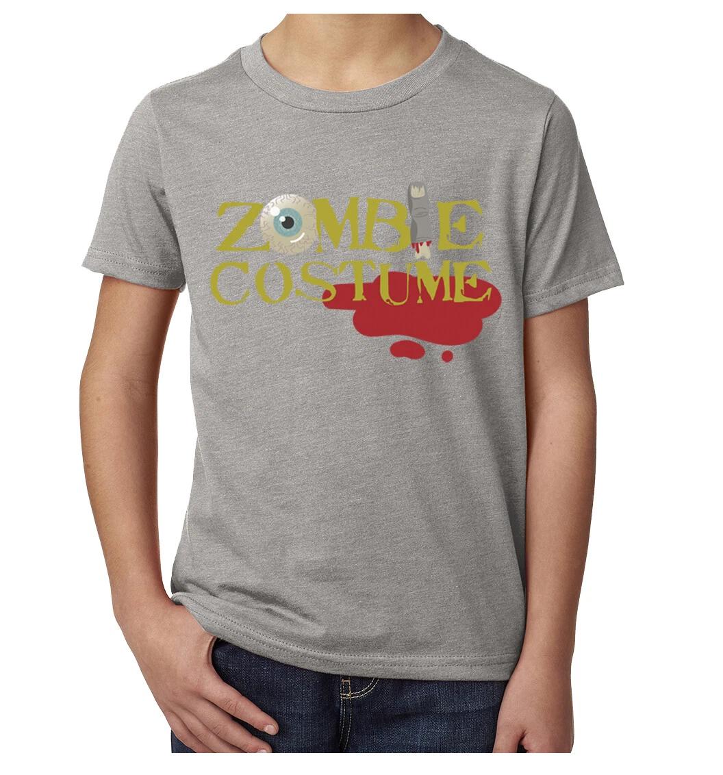 Zombie Costume TexT-Shirt, Kid s Graphic Tees, Funny Halloween Kid s Shirts! S