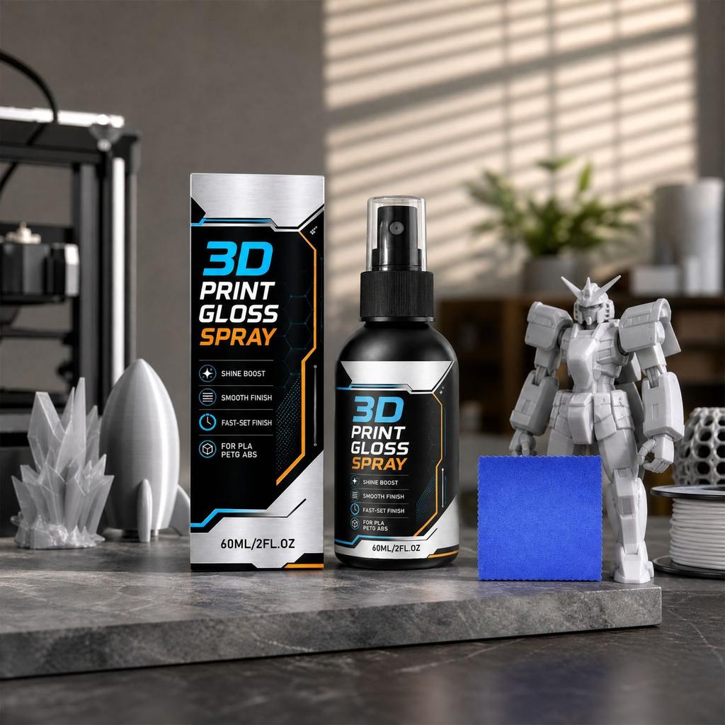 Spray Lucido per Modelli 3D, Asciugatura Rapida ad Alta Lucentezza, Riduttore di Linee di Strato e Lisciante per Superfici di Modelli Stampati 3D