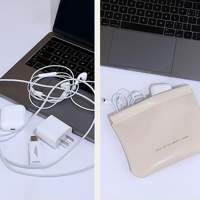 Przenośna PU Torebka na Przewody Słuchawkowe Kosmetyki Szminki Etui Uchwyt Saszetka na Monety Karty Podróżny Organizer na Biżuterię Drobiazgi Saszetka Mini Torebka