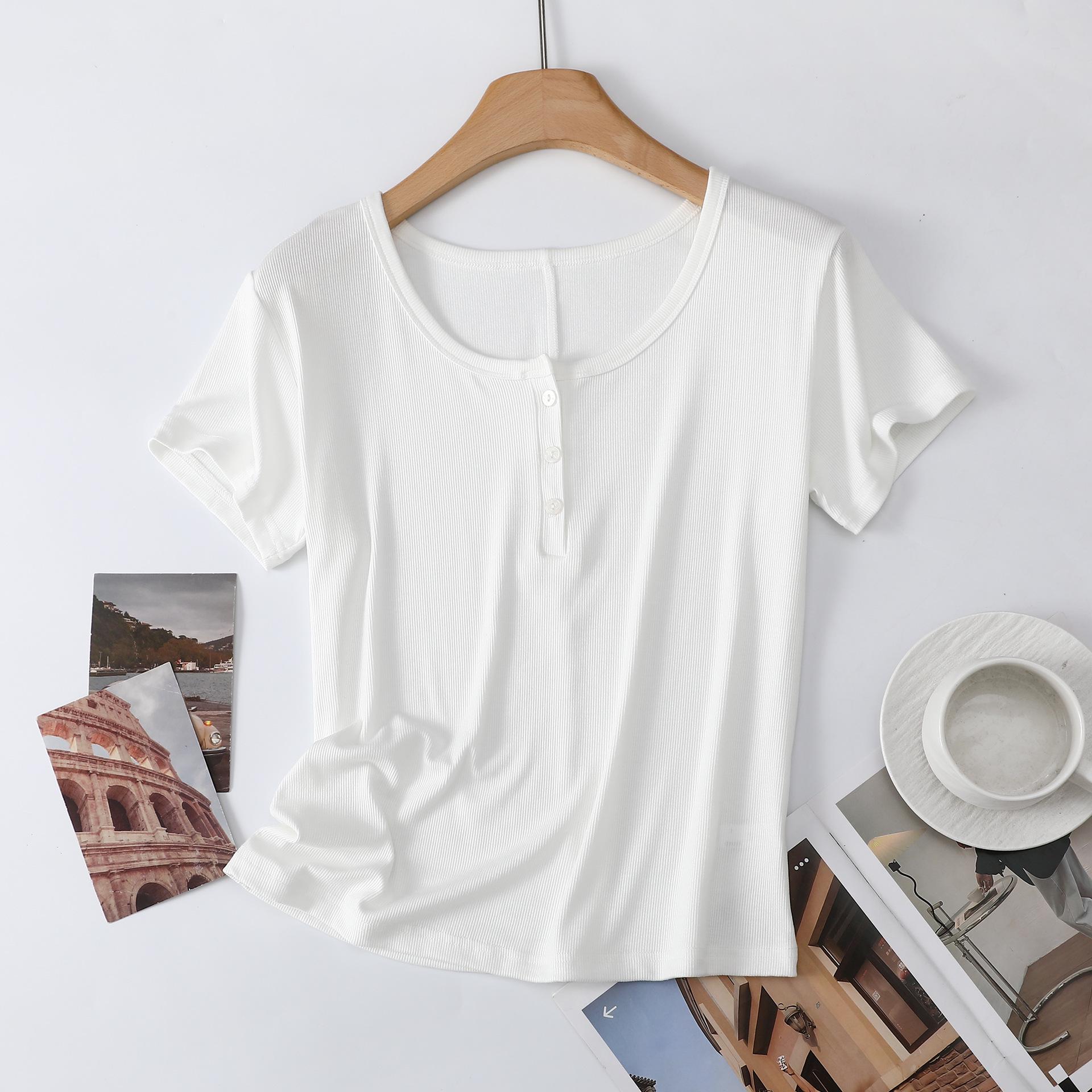 

Women s Lightweight Tencel Short-Sleeve Round Neck T-Shirt - Soft, Loose-Fit, Solid Color, Summer Cool Style XL (65-75 kg)