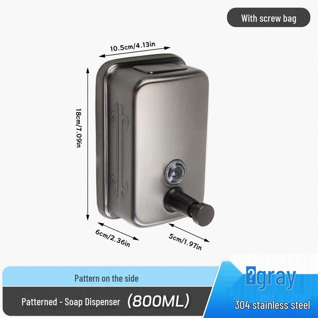 Wall-Mounted Black & Gold 500ML 304 Stainless Steel Soap Dispenser