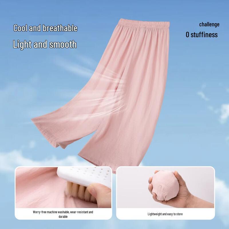 Zuo Xi Girls' Summer Lightweight Wide-Leg Pants