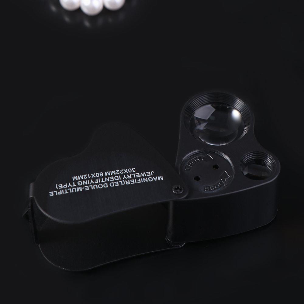 with Bright LED Light Foldable Jewelry Magnifier Adjustable Lighting Handheld Magnifier Stamps