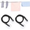 2pcs 2.8M Travel Clotheslines Business Outdoor Camping Drying Tools Non-Slip Clothes Line with Hooks Suction Cup Elastic