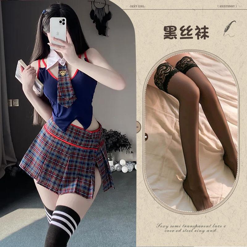 Sexy Jk Plaid Campus Uniform Sexy Babes Hip-length Miniskirt Seduction Pure Desire College Suit