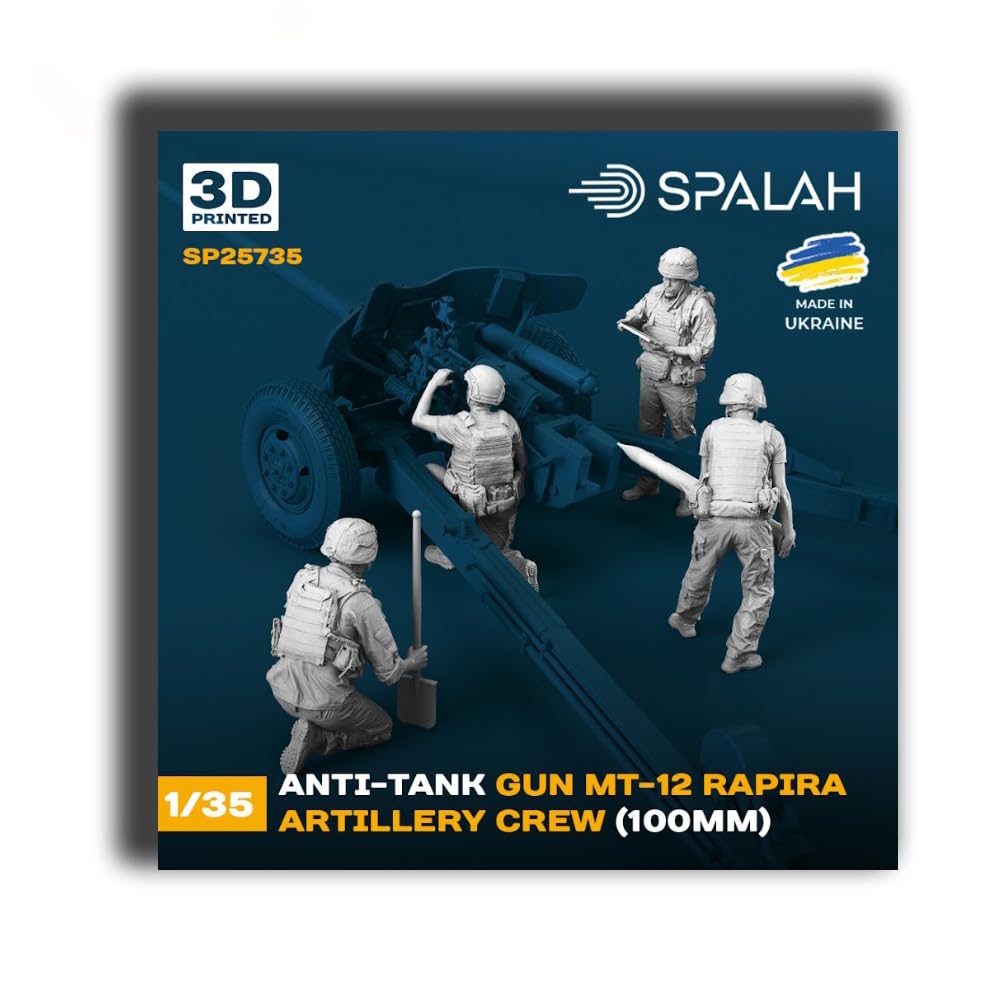 Сборная модель 1/35 MT-12 Лапира 100-мм противотанковая пушка Расчет Смола SPU25735 (человек)