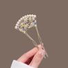 1pc Chinese Metal Hair Pin U Shaped Hair Sticks Fork Pearls Flower Leaf Designs Hairclip Women Hanfu Dress Chignon Jewelry