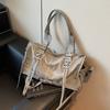 High-quality Commuting Portable Shoulder Bag Women's Live Broadcast Tote Internet Celebrity Trendy Cool Motorcycle