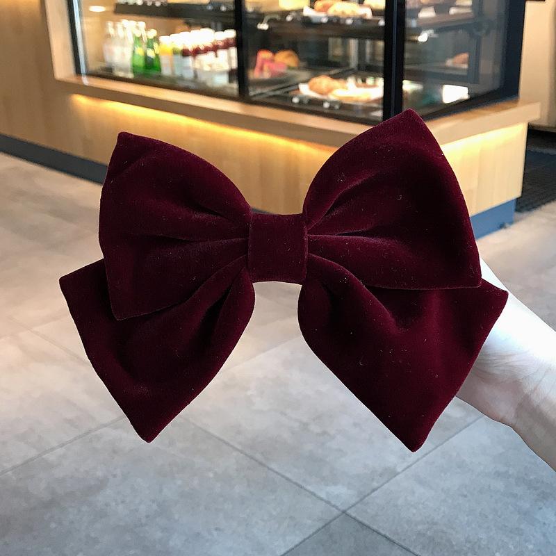 Korean Velvet Bow Hairpin for Women - Stylish Head Accessory, Top Clip, Elegant Hairpin