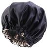 Women's Double-Layer Satin Sleep Cap - Adjustable Elastic Band for Soft Hair Protection