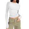 Spring & Fall New Arrival Cross-Border Fashion Round Neck Tight Casual and Comfortable Raglan Long Sleeves T-shirt Pure Color Silm Pullover Base