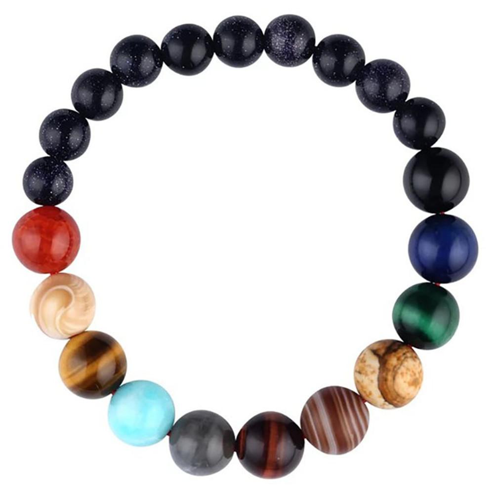 Männer Frauen Naturstein 8mm Lava Rock Armband elastische Yoga Perlen Armb 0U