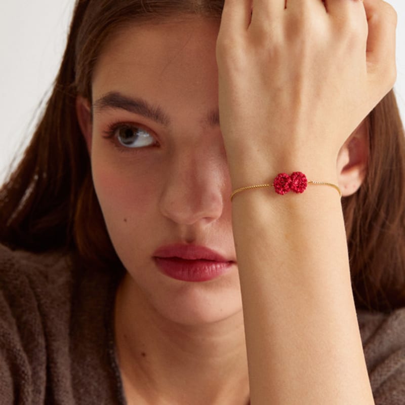 

MERRYMOTIVE Металізований в язаний браслет-хірургічна стрічка (Червоний) Free