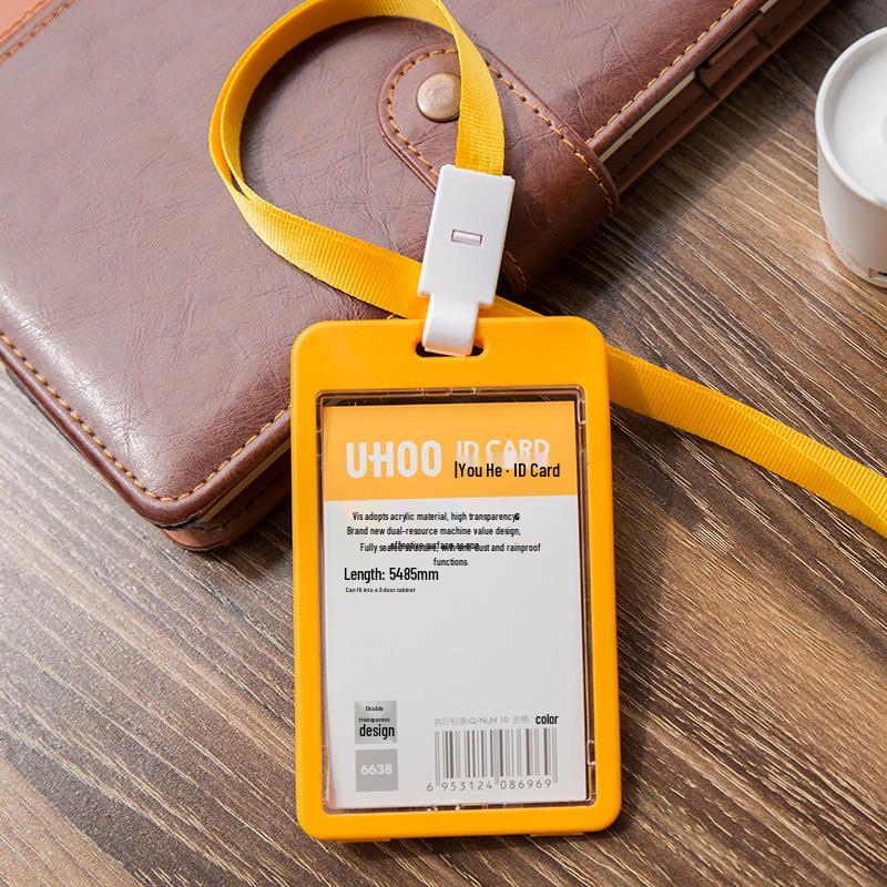 Youhe 6638 Transparent Double-Sided Acrylic Lanyard Card Holder