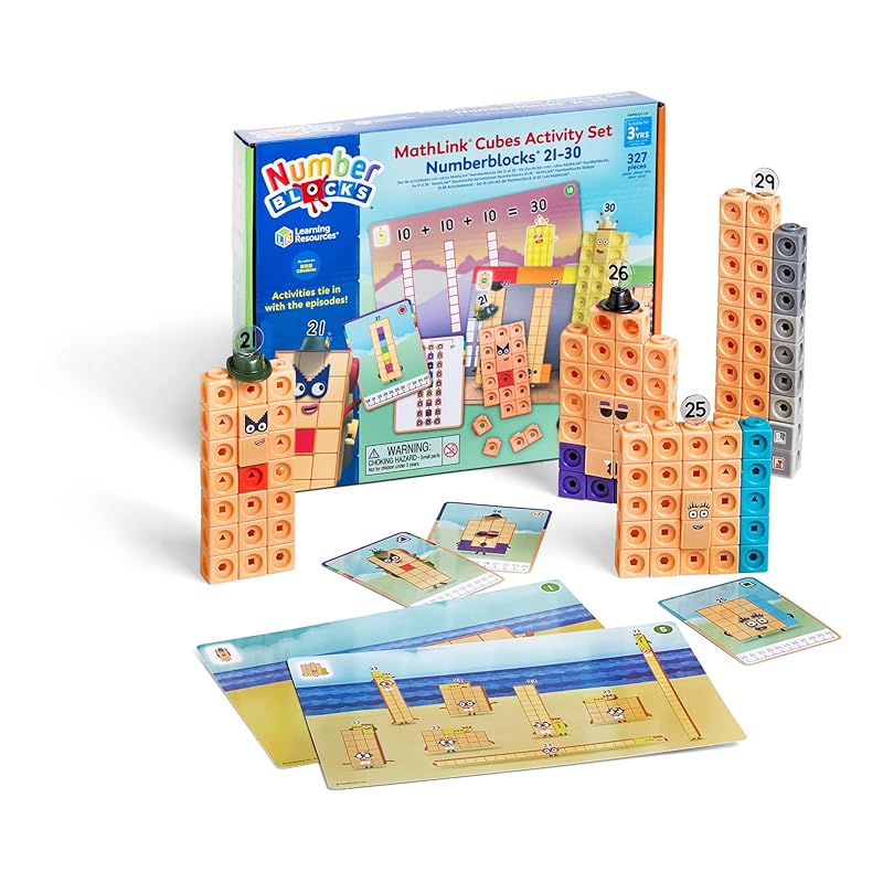 

Learning Resources Математические кубики Numberblocks Набор 21-30 для детей от 3 лет, 20 активностей по мотивам ТВ-сериала, Сенсорные игрушки для детей с аутизмом, Разноцветный,