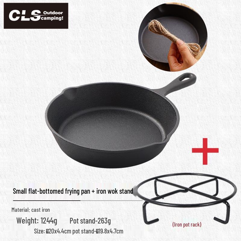 Utendørs Støpejern Non-stick Stekepanne for Camping, Piknik, Barbecue og Biff.