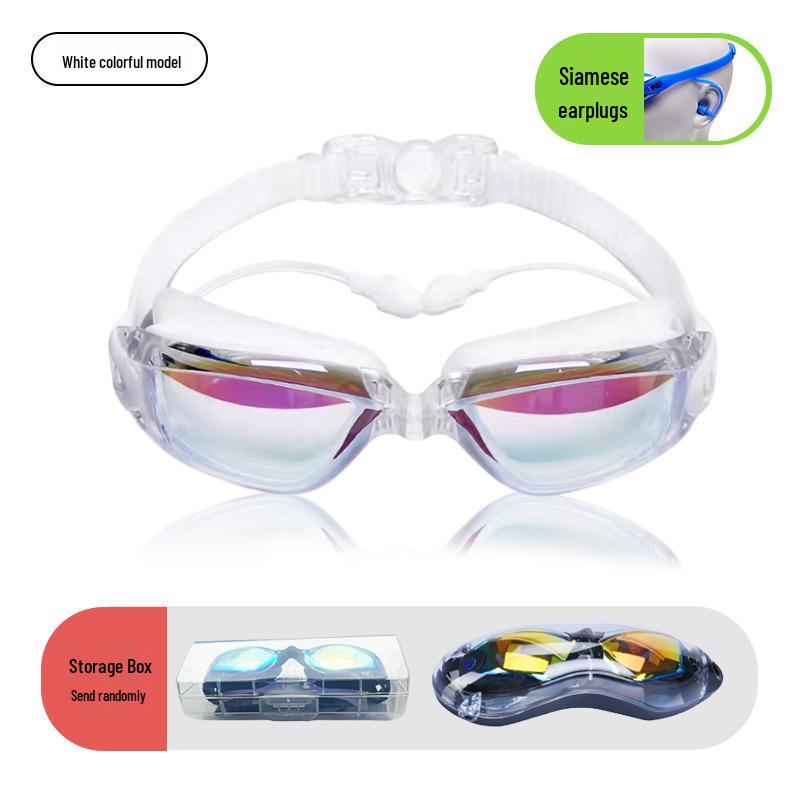 Anti-Beschlag-Schwimmbrille für Myopie – HD, wasserdicht, Silikon, galvanisiertes Finish