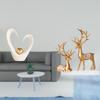 Modern Minimalist Heart And European Reindeer Sculpture Collectible Figurine for Living Room Shelf