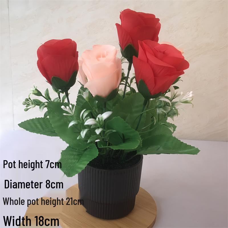 Small Silk Carnation Decorative Flower In Pot for Living Room, Coffee Table, or Dining Table Arrangement