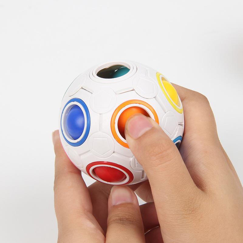 Kids Antistress Cube Magic Fidget Toys Puzzle Rainbow Balls Children Educational Toy Reliever Stress Anxiety Christmas Gift