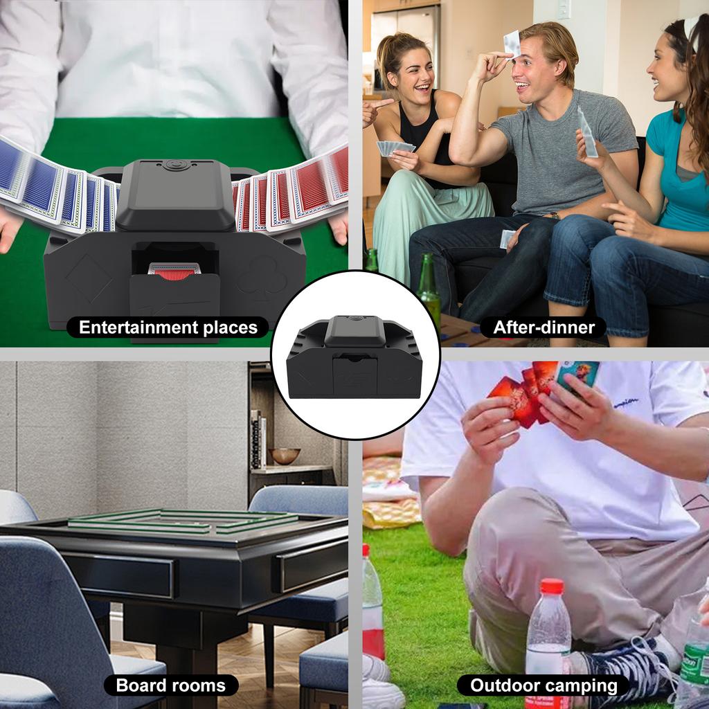 Automatic Playing Card Shuffler Smart Double Mode Electric Shuffler Machine USB Charging Dual Power Supply Auto Poker Machine