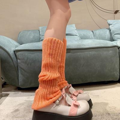 Autumn Knitted Leg Warmers for Women JK Leg Socks Slouch Socks Calf Sleeves Y2K Hot Girl Subculture Dopamine Lolita