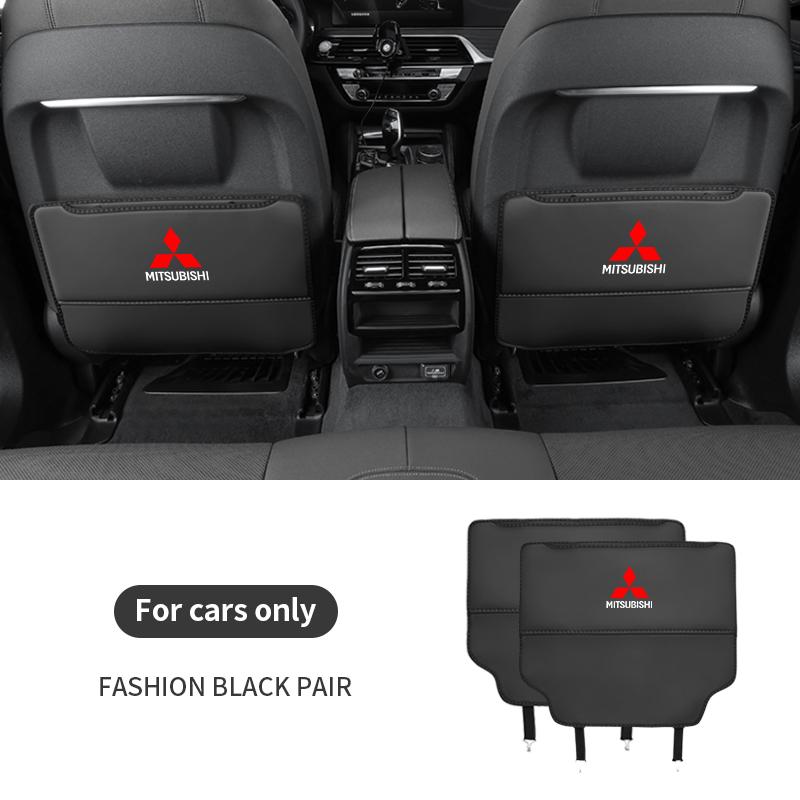 Car Seat Back Protection Anti-Kick Pad Rear Seat Storage Bag For Mitsubishi Outlander Pajero Asx Lancer EX Evolution X Ralliart
