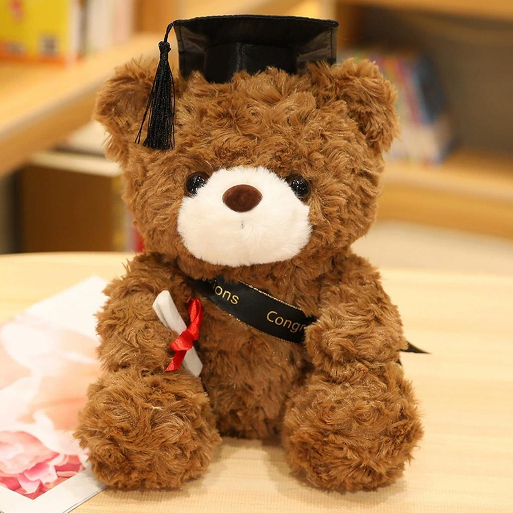 Hot Sell- Plush Doll Toy Gift Cartoon Children's Rag Doll Doll ,Graduation Bear Dr. Hat Graduation Commemorative Gift,11inch,1PC