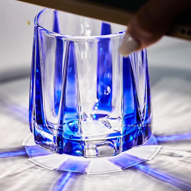 Creative Sword Patterned Crystal Glass Cup, Colored Electroplated Whiskey Glass, High-value Beer Glass, Cold Brew Coffee Cups