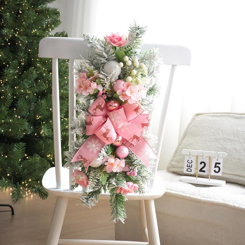 Christmas Staircase Decoration Wreath Party Gift Christmas Home Furnishing With Led Decoration Prop Evening Party Dress Up Prop