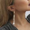 Stylish Gold-plated Asymmetric Earrings With Faux Pearl For Women Street Style