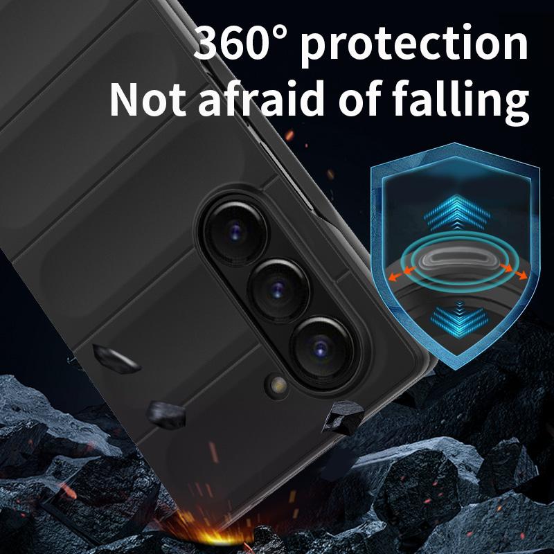 For Samsung Galaxy Z Fold 6 5 4 3 Fold6 Fold5 W22 W23 W24 5G Frosted Anti-fingerprint Super Anti-drop Lens All-inclusive Case Cover Protection Shell