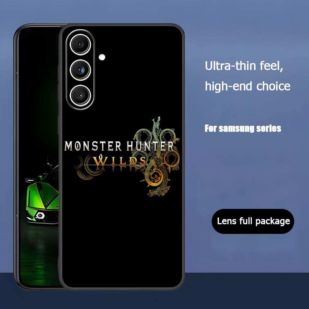 Monster Hunter Wilds Phone Case For Samsung Galaxy S25 S24 S23 S22 S21 S20 Plus Ultra Note20 Soft Black
