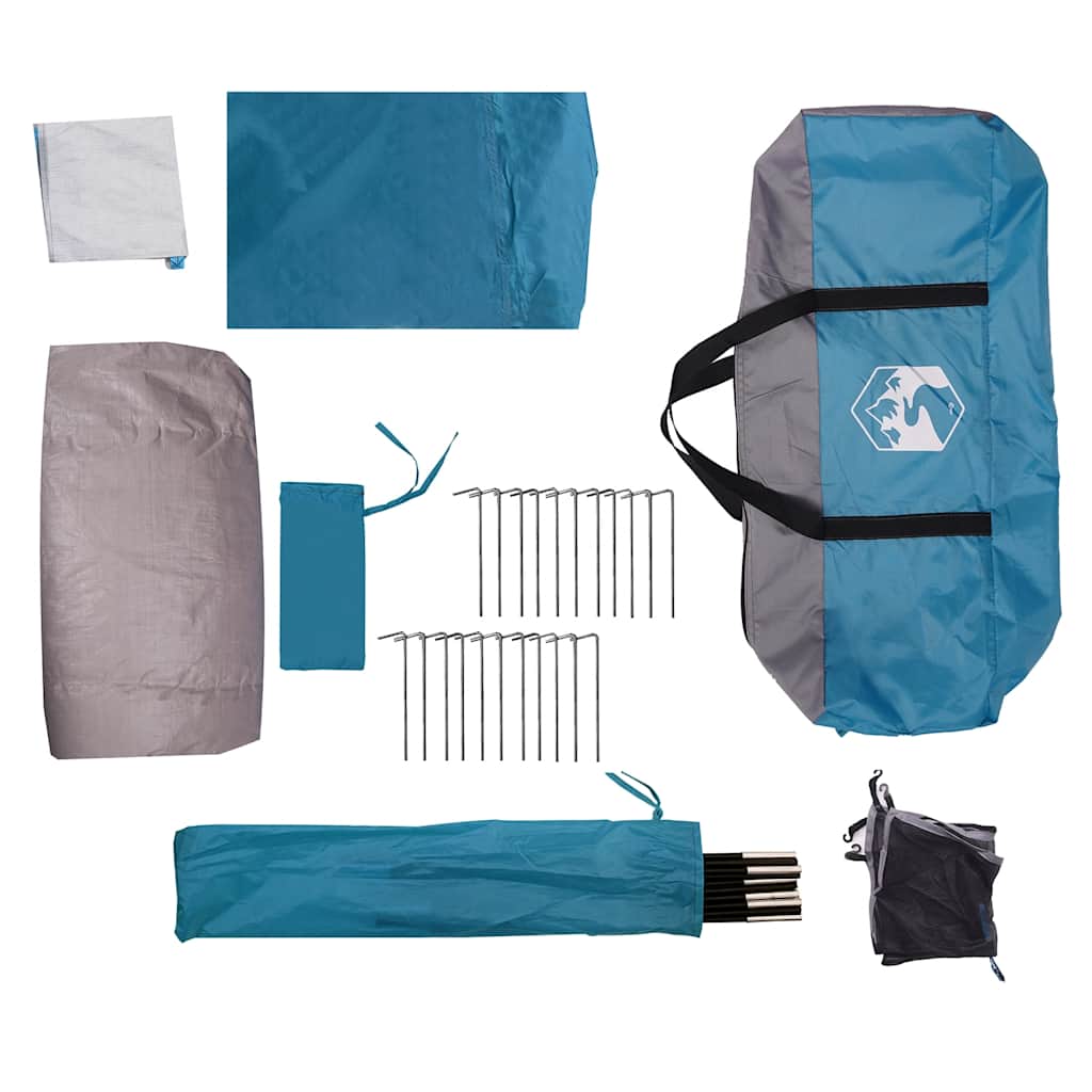 Tunnel Tent for 5 Persons Blue Waterproof