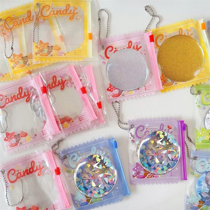 1/3Pcs Mini Anime Badge Storage Bag Protective Shell Toy Doll Bag Transparent Display Bag Pendant Hanging Keychain Decor Gift