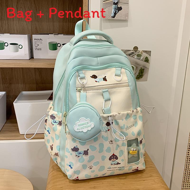 Leopard Print Backpack For Girls With Nylon And Pouch For School Use
