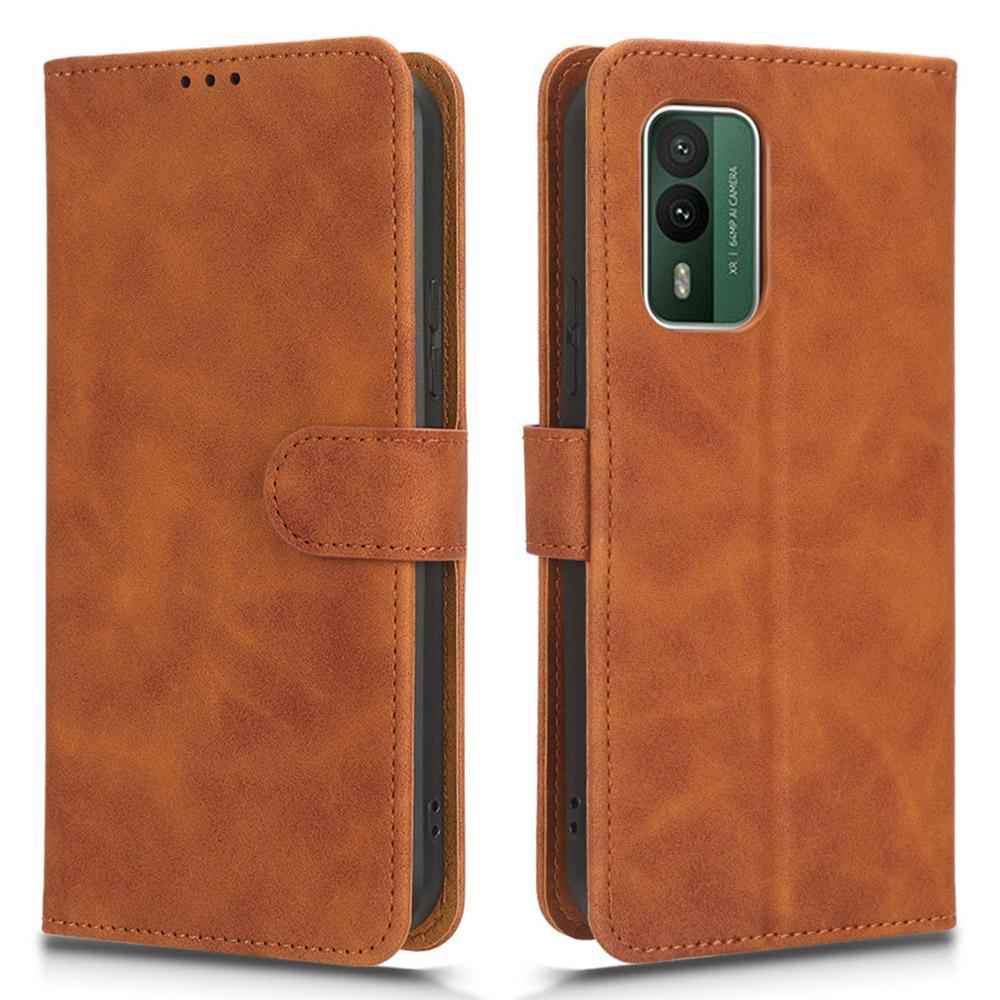 

Для Nokia XR21 Противоударный чехол-кошелек из ПУ кожи, приятный на ощупь, чехол для телефона с подставкой Brown