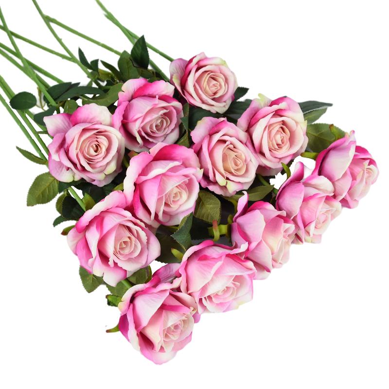 5/10Pcs Artificial Flowers Bouquet Red Silk Fake Rose Flower for Wedding Home Table Decoration Christmas Valentine's Day Gift