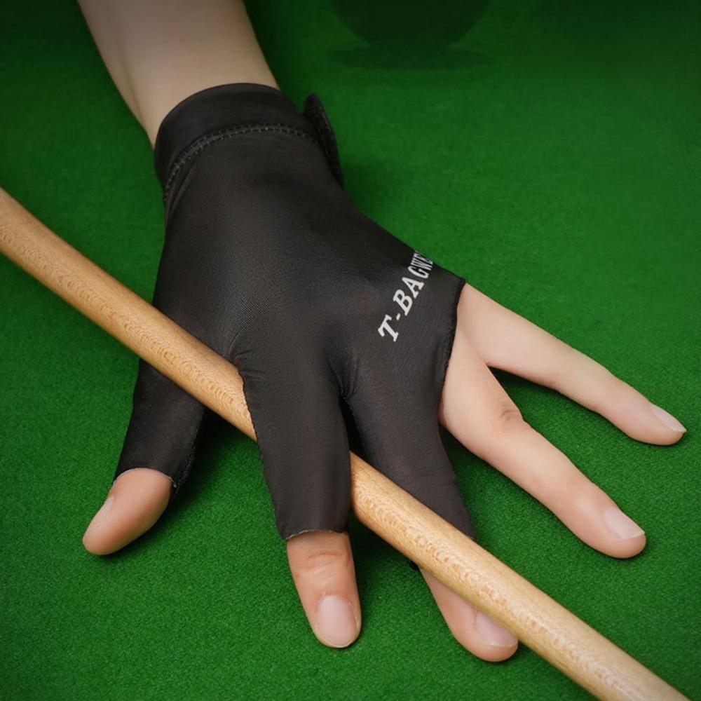 Left Hand Billiards Gloves Elasticity Wear-resistant Open 3 Fingers Gloves High Elastic Light Three Finger Gloves Man