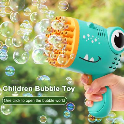 Kids Bubble Machine Easy To Use Bubble Blower Toy Cartoon Dinosaur Design Bubble Obstacle Course Toy Portable Bubble Blower