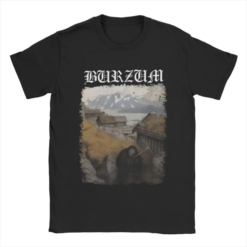 Burzum Scary Ghost T-Shirts Herren 100 % Baumwolle Mode T-Shirt Rundhalsausschnitt T-Shirts Kurzarm Kleidung Druck