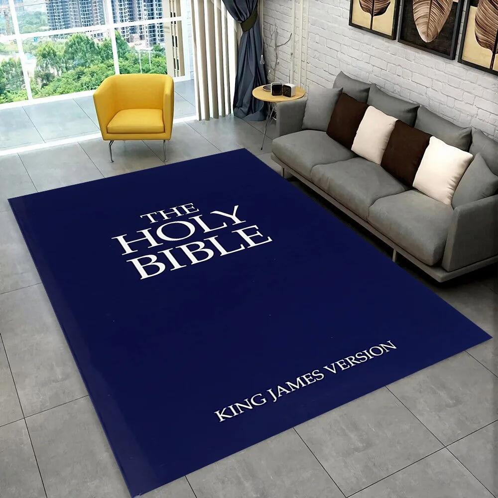 Holy Bible Cross Jesus Pray Area Rug,Carpet Rug for Home Living Room Bedroom Sofa Doormat Decor,kid Play Non-slip Floor Mat Gift