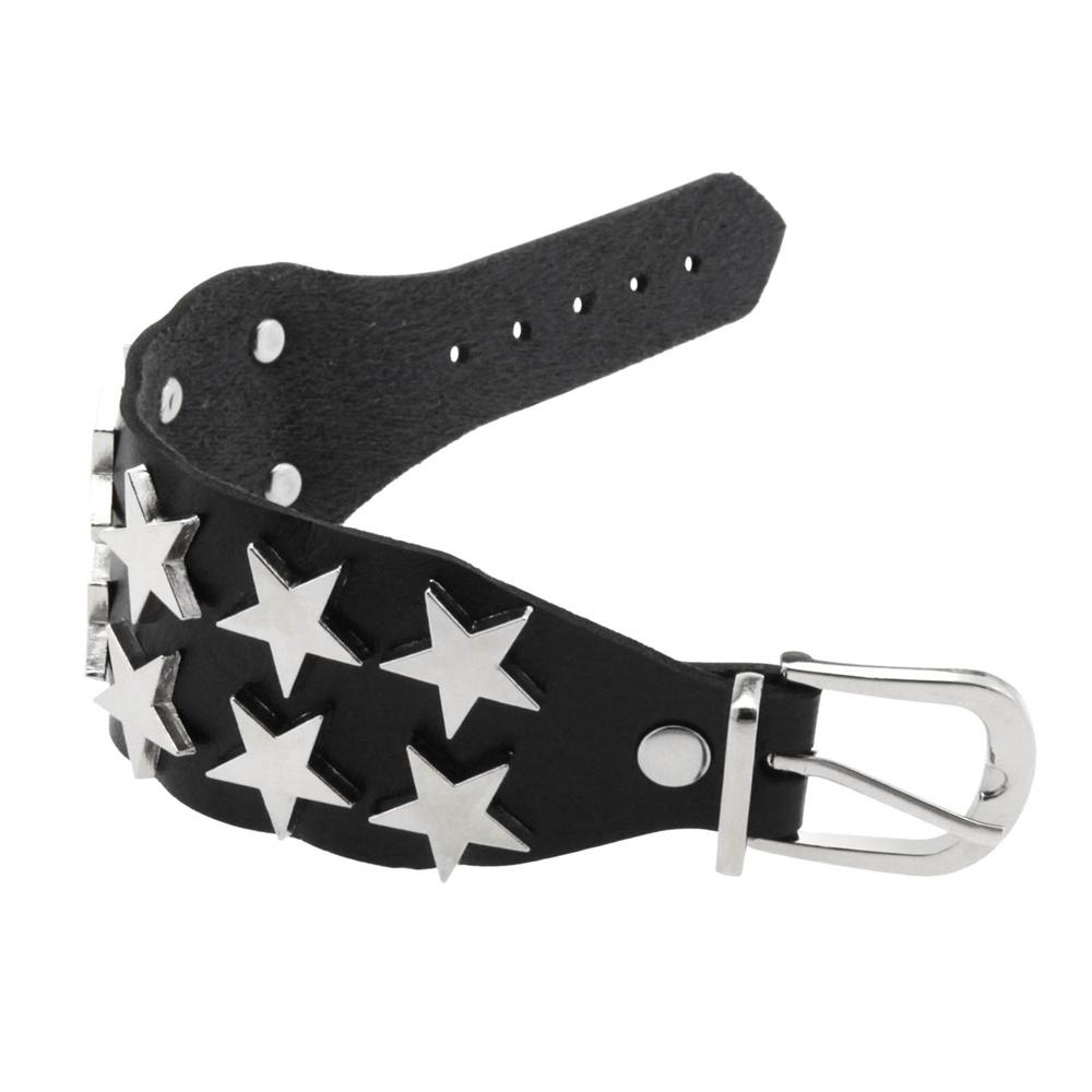 Classic Simple Fashion Leather Bracelets Men Women Punk Buckle Star Leather Wrap Bracelet & Bangle Couple Wristband Jewelry Gift