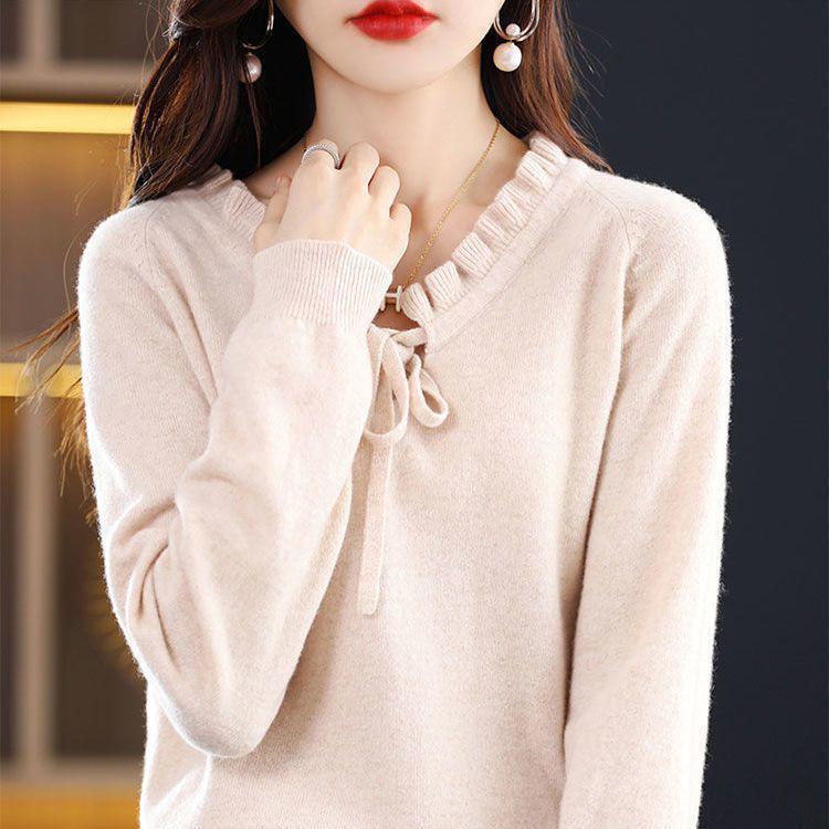 Damen Vielseitiger Strickpullover mit Schnürung: Rollkragenpullover, Übergröße, Lockere Passform für Herbst/Winter