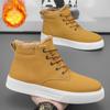 Winter Neue wasserdichte Schneestiefel für Herren High Top Britischer Stil Kurze Stiefel Herrenschuhe mit warmen Plüschschuhen