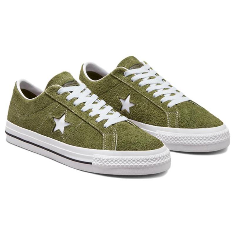 Converse One Star Pro Leder Trendig Lässig Rutschfest Strapazierfähig Leicht Niedrig geschnitten Board Schuhe Unisex Grün