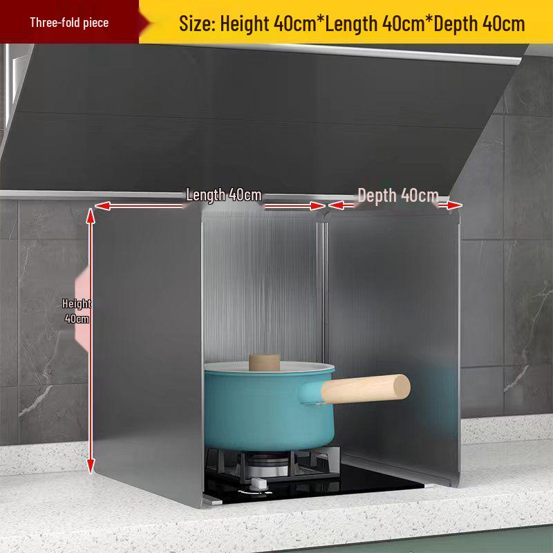 Stainless Steel Kitchen Stove Hood Baffle and Splatter Shield Enclosure