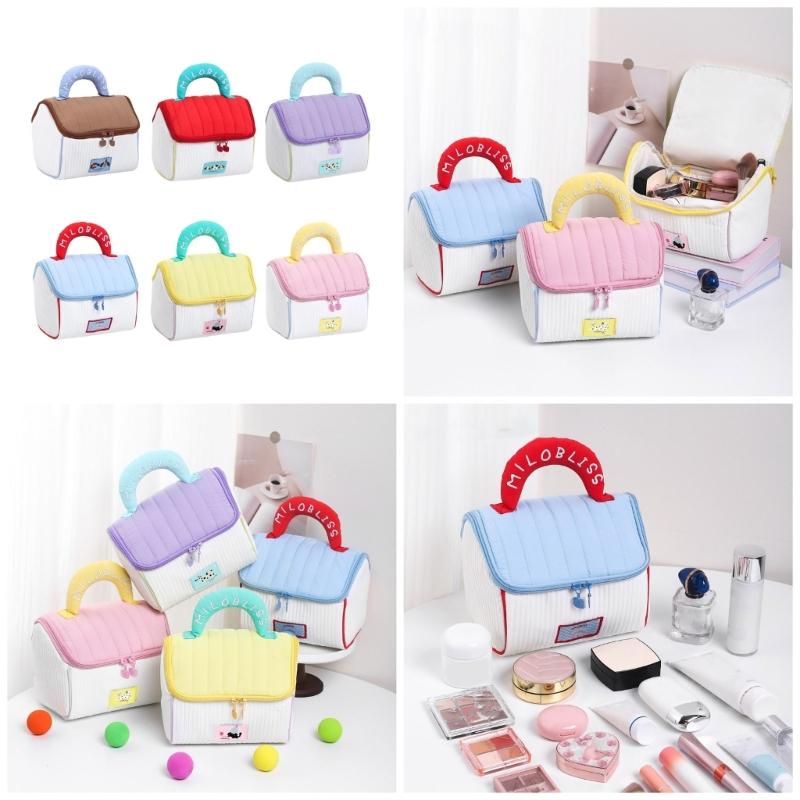 Handheld Makeup Bag Travel Cosmetic Bag Large Capacity Toiletry Bag Wash Bag Lovely House Skincare Storage Bag