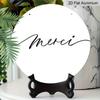2D Flat Retro Aluminum Wall Stickers In Various Sizes. The French "Merci" Thank-you Plaque Features A Simple and Elegant Style, Making It A Perfect